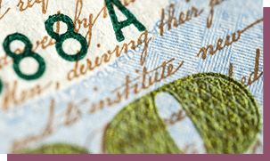 Close up view of one hundred American dollars bill. United States currency.