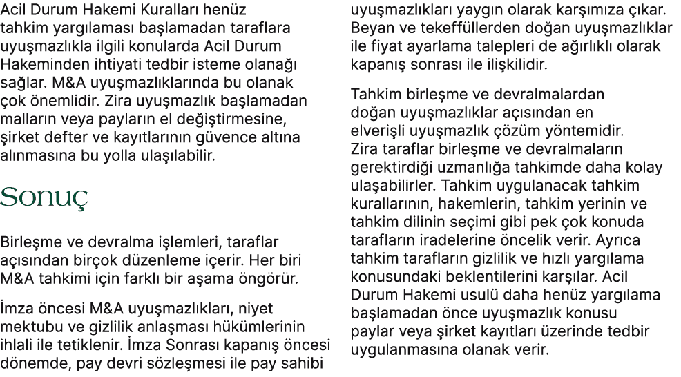 Acil Durum Hakemi Kurallar hen z tahkim yarg lamas  ba lamadan taraflara uyu mazl kla ilgili konularda Acil Durum Ha...