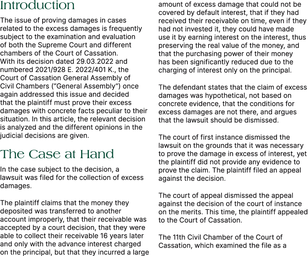 Introduction The issue of proving damages in cases related to the excess damages is frequently subject to the examina...