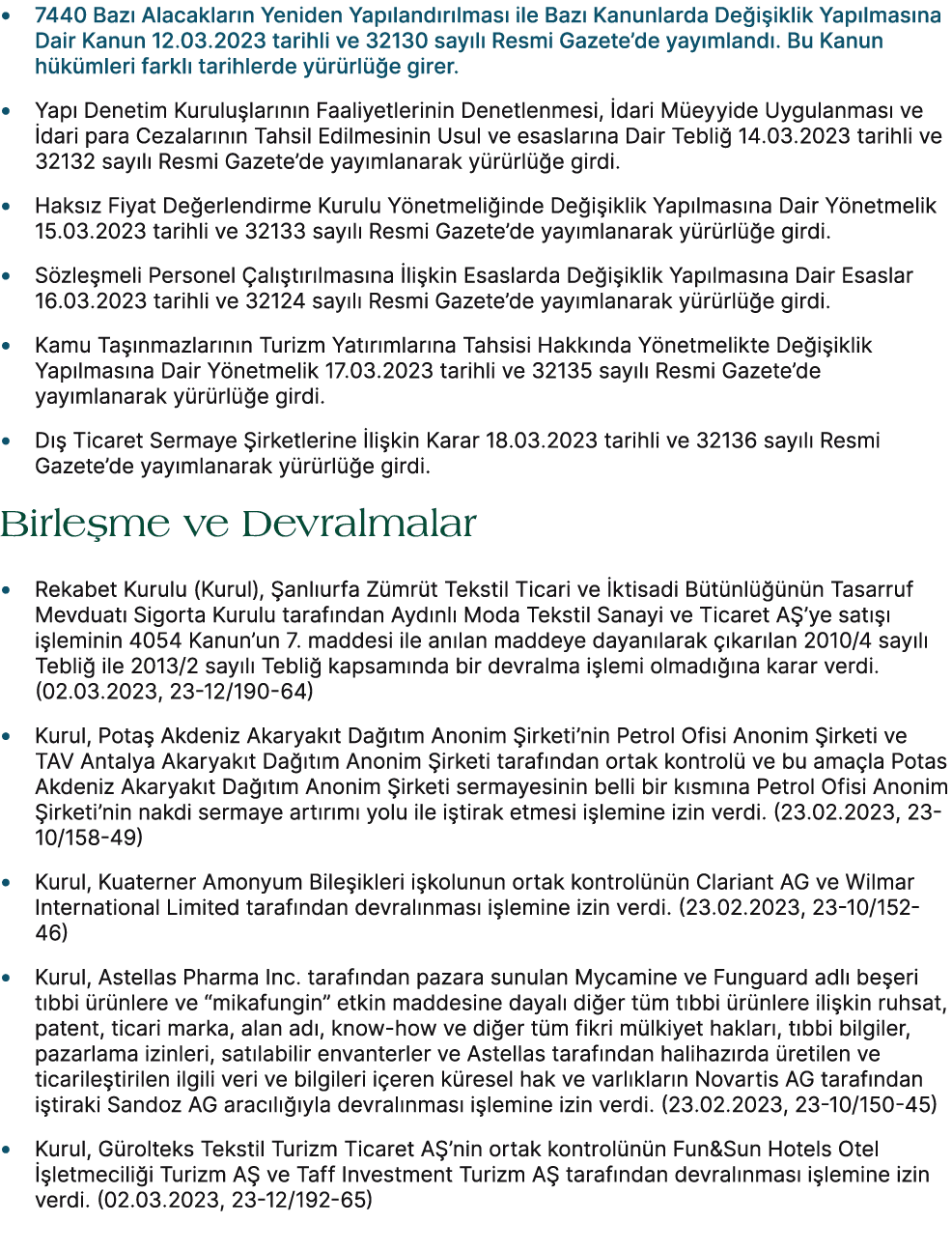 • 7440 Baz Alacaklar n Yeniden Yap land r lmas  ile Baz  Kanunlarda De i iklik Yap lmas na Dair Kanun 12.03.2023 tar...