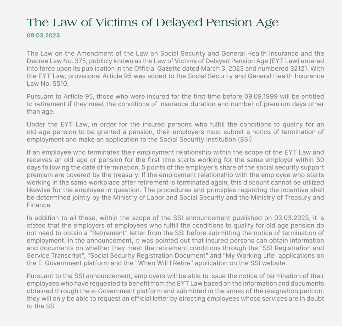The Law of Victims of Delayed Pension Age 09.03.2023 The Law on the Amendment of the Law on Social Security and Gener...