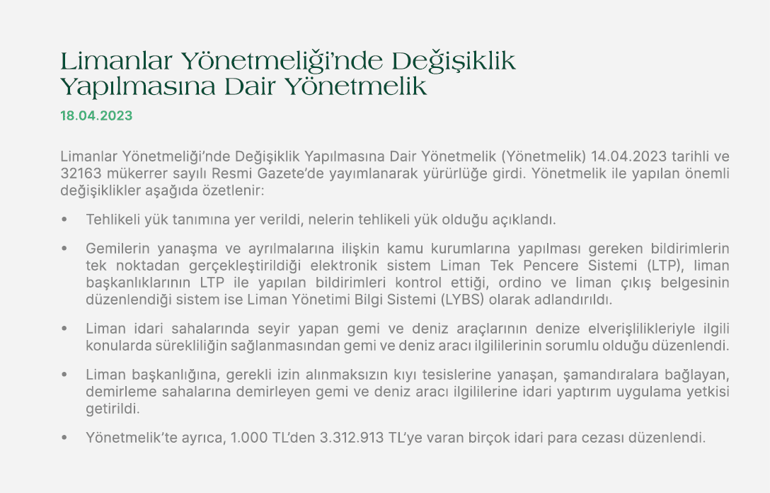 Limanlar Y netmeli i’nde De i iklik Yap lmas na Dair Y netmelik 18.04.2023 Limanlar Y netmeli i’nde De i iklik Yap lm...