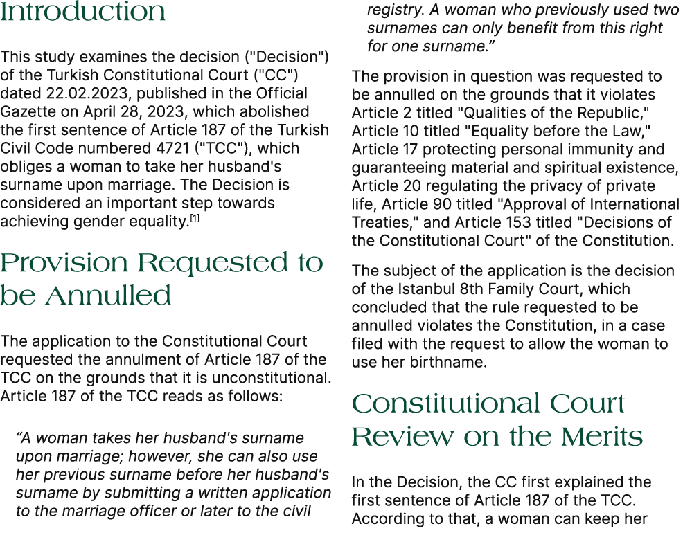 Introduction This study examines the decision (\“Decision\") of the Turkish Constitutional Court (\"CC\") dated 22.02...