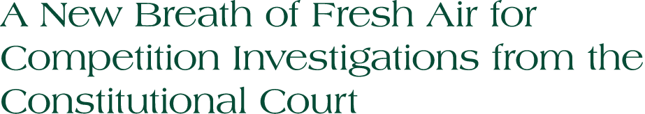 A New Breath of Fresh Air for Competition Investigations from the Constitutional Court