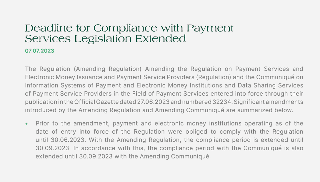 Deadline for Compliance with Payment Services Legislation Extended 07.07.2023 The Regulation (Amending Regulation) Am...