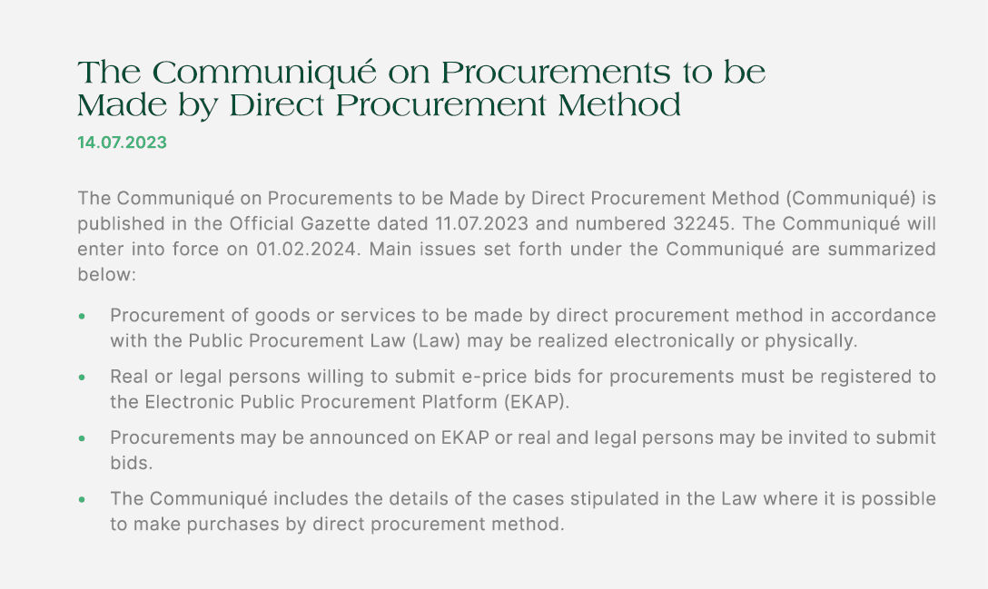 The Communiqu on Procurements to be Made by Direct Procurement Method 14.07.2023 The Communiqu  on Procurements to b...