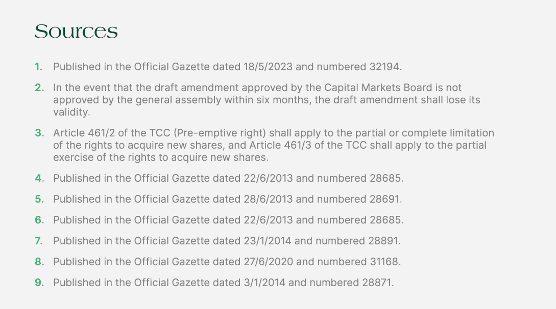 Sources 1. Published in the Official Gazette dated 18/5/2023 and numbered 32194. 2. In the event that the draft amend...