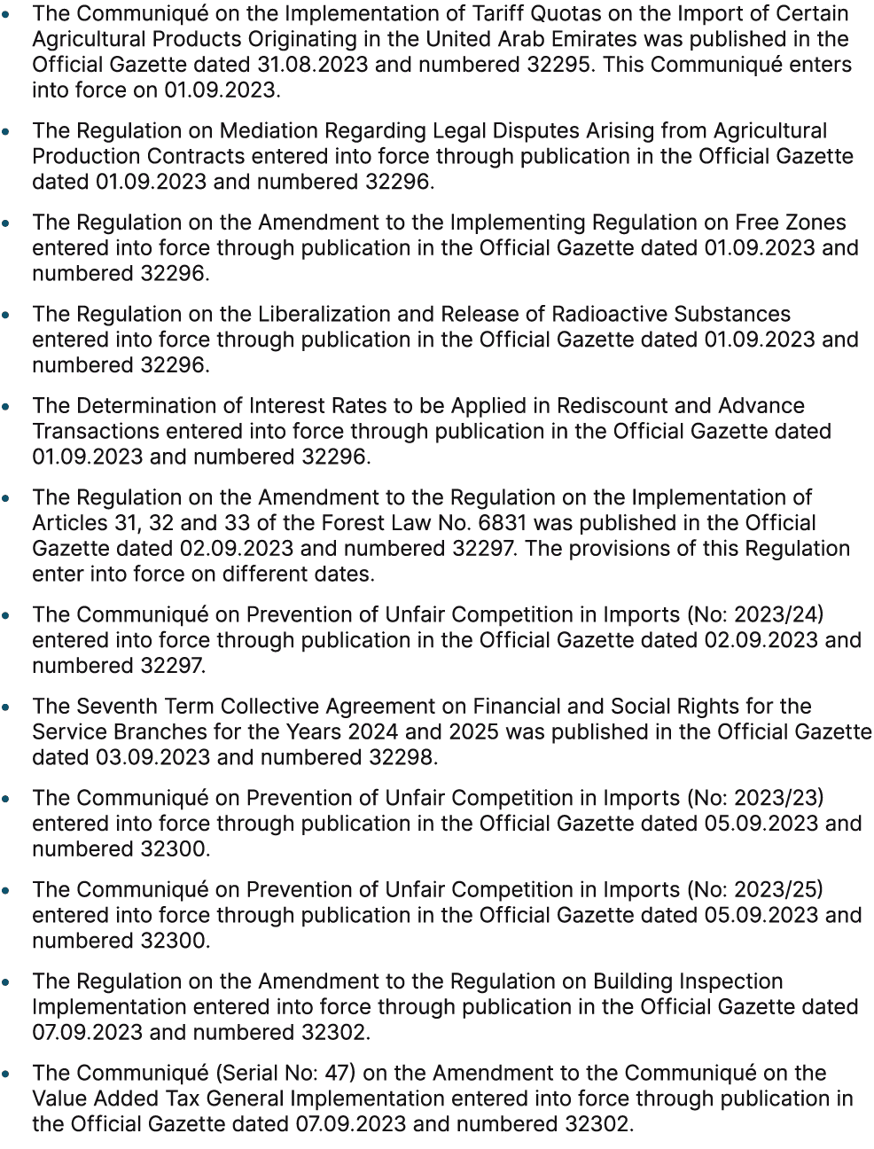 • The Communiqu on the Implementation of Tariff Quotas on the Import of Certain Agricultural Products Originating in...
