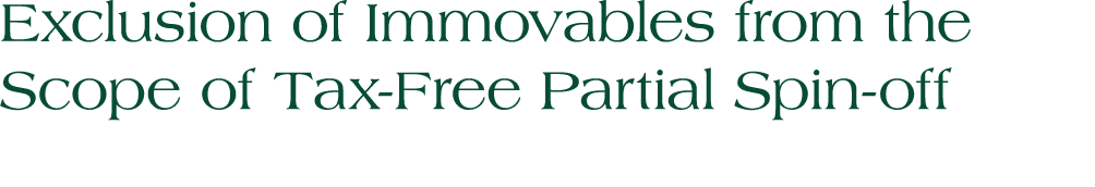 Exclusion of Immovables from the Scope of Tax Free Partial Spin off